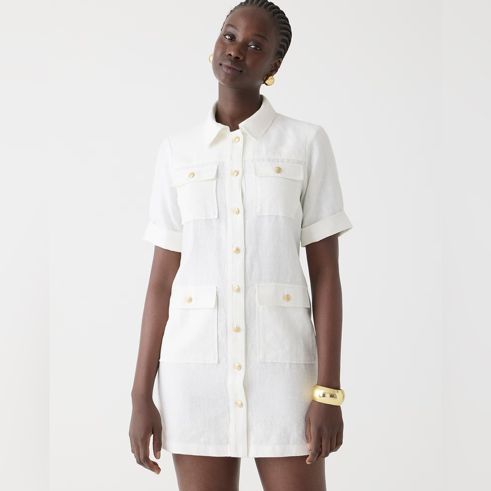 J.Crew Gamine shirtdress in linen BY826